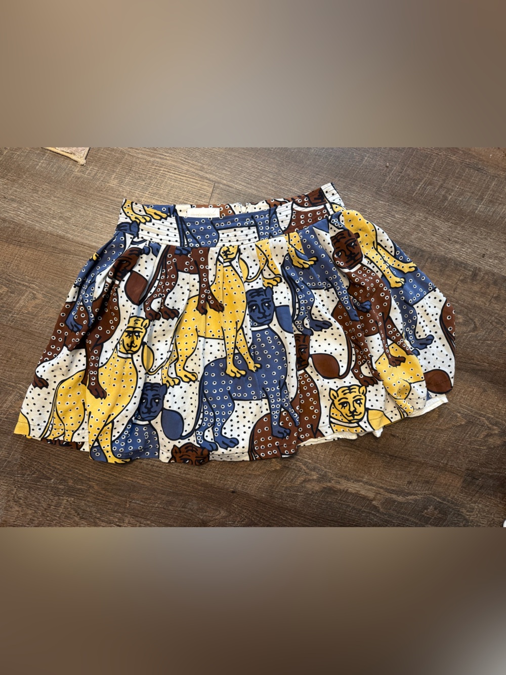 Silk Corey Lynn Calter Women's Lioness Short Printed Skirt Zipper Closure Sz 8